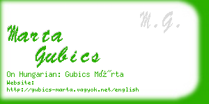 marta gubics business card